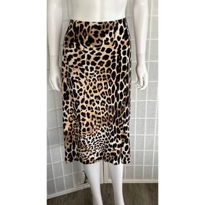 Lane Bryant Women’s Animal Print Midi Pencil Skirt Size XL Zip Up Slit and Back